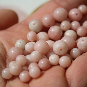 Perles en OPALE ROSE en diamètre 6 mm et 8 mm Qualité naturelles non teintées Loisirs créatifs & bijouterie, pierres semi-précieuses image 2