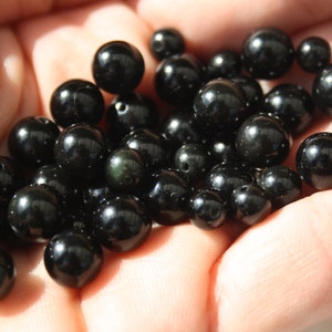 Perles en OBSIDIENNE ŒIL CELESTE naturel diamètres 4mm 6 mm et 8 mm loisirs créatifs bijouterie fine, pierres gemme semi précieuses image 2