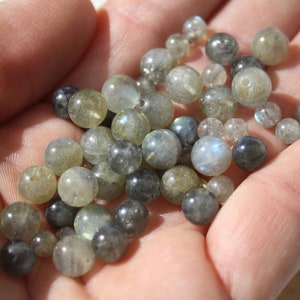 Perles en LABRADORITE naturel, diamètres 4 mm 6 et 8 mm naturelles non teintées Loisirs créatifs & bijouterie, pierres semi-précieuses image 3