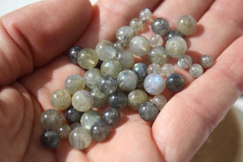 Natural LABRADORITE beads, diameters 4 mm, 6 and 8 mm natural, undyed Creative hobbies & jewelry, semi-precious stones image 3