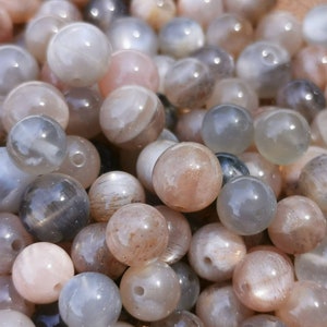 Natural MOONSTONE beads, diameters 4 mm, 6 mm and 8 mm real minerals Creative hobbies, semi-precious stones image 4