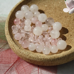 Perles en QUARTZ ROSE naturel diamètres 4 mm 6 mm et 8 mm pierre naturelle semi précieuse pour loisirs créatifs et bijouterie fine image 4