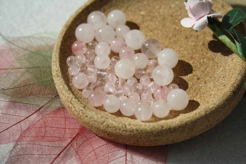 Perles en QUARTZ ROSE naturel diamètres 4 mm 6 mm et 8 mm pierre naturelle semi précieuse pour loisirs créatifs et bijouterie fine image 4