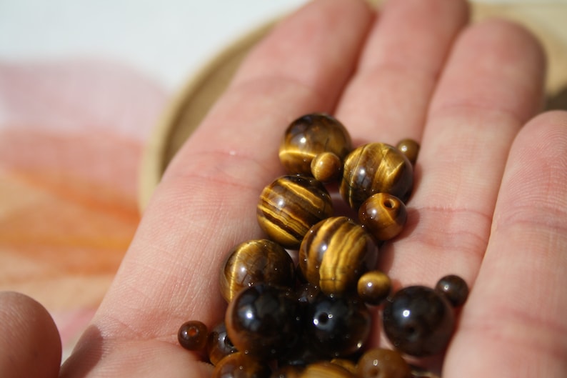 Perles en OEIL de TIGRE naturel, diamètre 4 mm 6 mm 8 mm et 10 mm loisirs créatifs bijouterie fine, perles semi précieuses grade AA image 4
