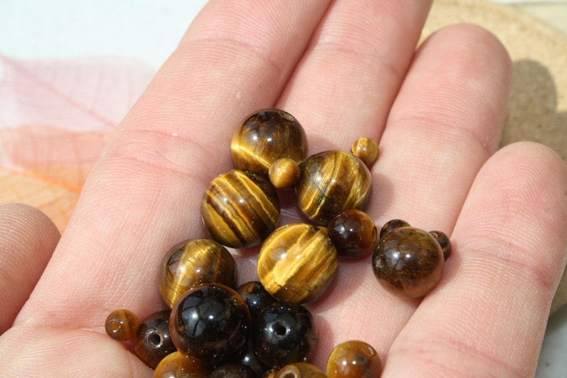 Perles en OEIL de TIGRE naturel, diamètre 4 mm 6 mm 8 mm et 10 mm loisirs créatifs bijouterie fine, perles semi précieuses grade AA image 3