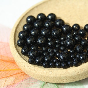 Natural ONYX beads; Diameters 4 mm 6 mm and 8 mm, creative hobbies & jewelry, DIY, semi-precious natural stones