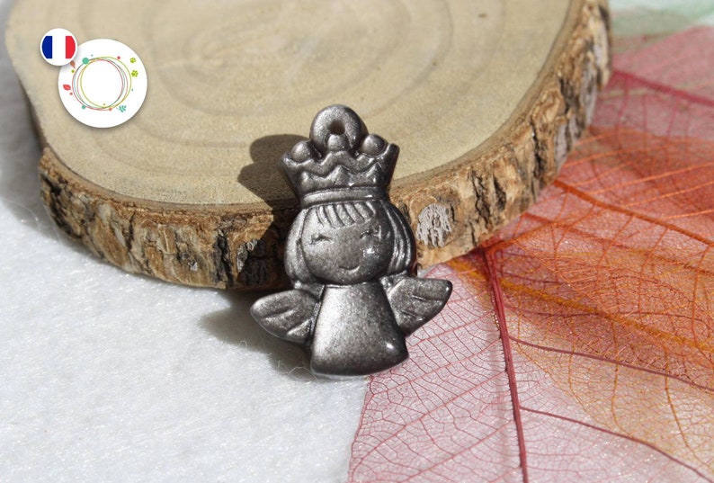 True Silver OBSIDIAN pendant, ANGE, Quality, semi-precious natural stone image 1