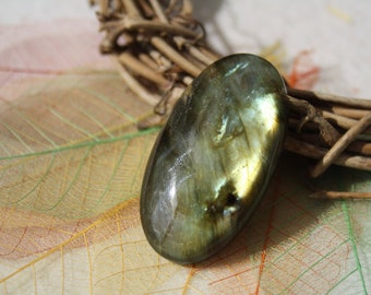 Pendentif en LABRADORITE naturelle, forme ovale, Grande taille, pierre gemme, semi précieuse