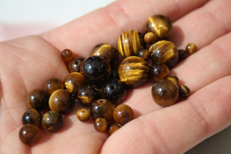 Perles en OEIL de TIGRE naturel, diamètre 4 mm 6 mm 8 mm et 10 mm loisirs créatifs bijouterie fine, perles semi précieuses grade AA image 2