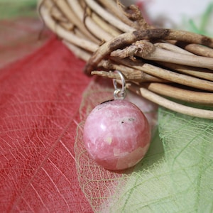 Genuine RHODOCHROSITE Pendant, Semi-Precious Natural Stone, Small Size