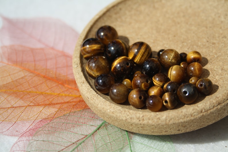 Perles en OEIL de TIGRE naturel, diamètre 4 mm 6 mm 8 mm et 10 mm loisirs créatifs bijouterie fine, perles semi précieuses grade AA image 1