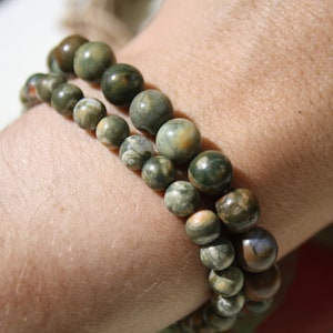 Armband in naturel OCEAN JASPER, 6 mm en 8 mm, halfedelsteen afbeelding 5