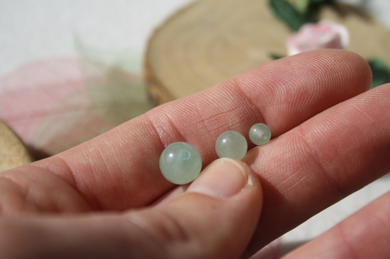 Perles en AVENTURINE VERTE, diamètres 4 mm 6 mm et 8 mm naturelles non teintées Idéal loisirs créatifs, pierres semi-précieuses image 3