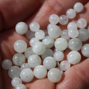 Perles de PÉRISTERITE naturelle, labradorite blanche, diamètres 6 mm et 8 mm, loisirs créatifs & bijouterie, DIY, pierres semi-précieuses image 3