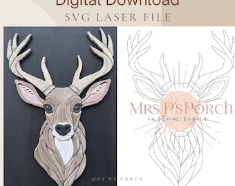Deer Laser Cut File, Scroll Saw SVG (Digital Download)