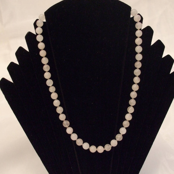 Lithothérapie, Collier Quartz rose perles de 8 mm et 52 cm de long