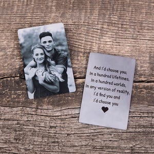 Custom Metal Wallet Card, Engraved Photo Wallet Insert for Boyfriend, Picture Wallet Card Gift for Him