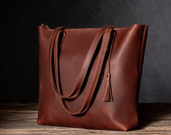 leather tote women