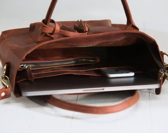 leather crossbody laptop bag