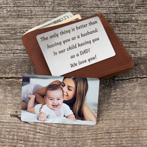 Personalized wallet insert photo card, Custom husband photo insert, wallet insert card personalized with picture