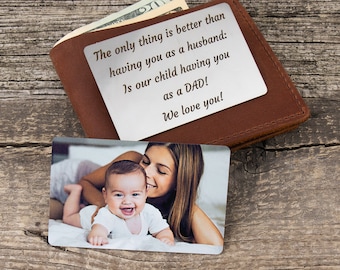 Personalized wallet insert photo card, Custom husband photo insert, wallet insert card personalized with picture