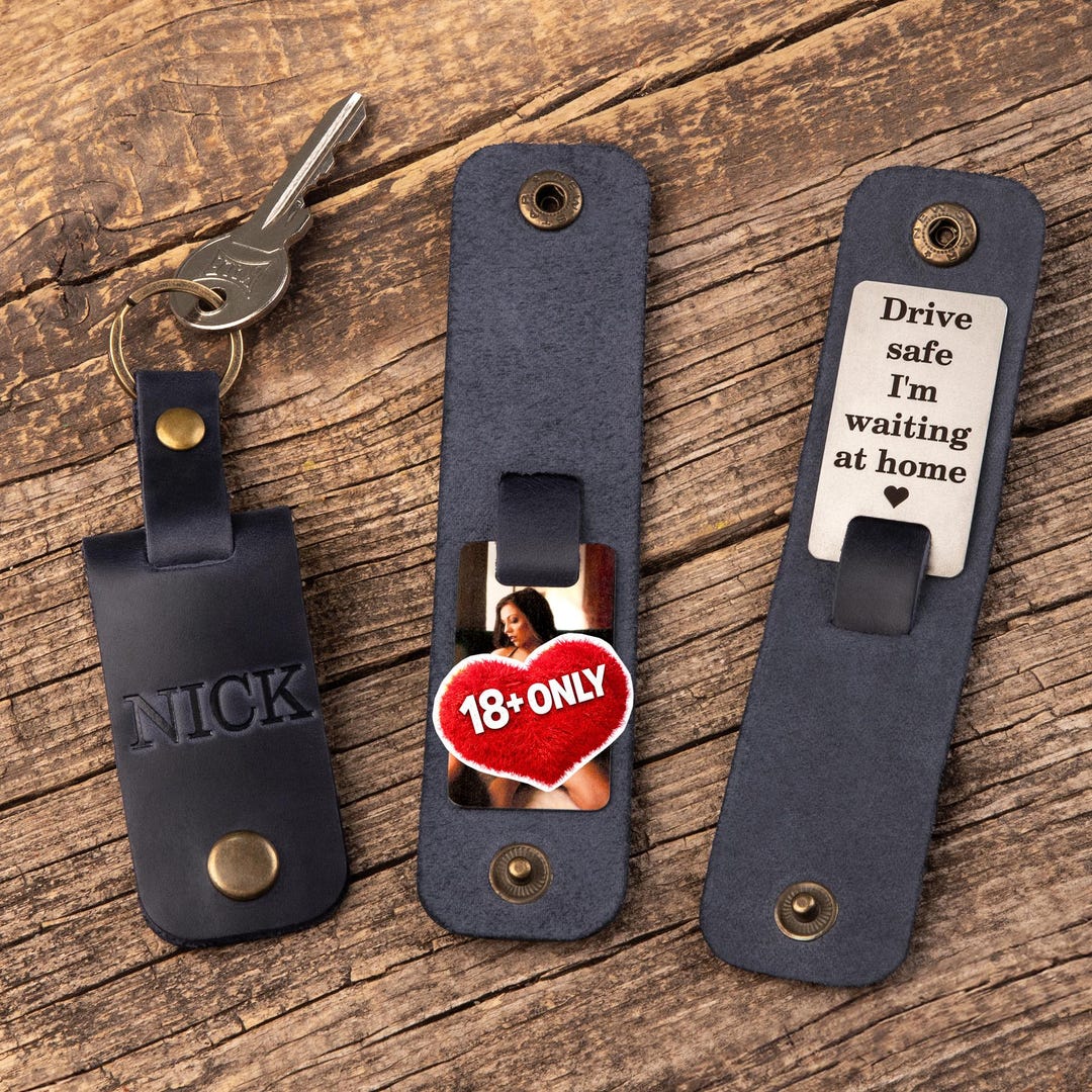 Boudoir Photo Keychain - Gift for Husband - Leather Keychain