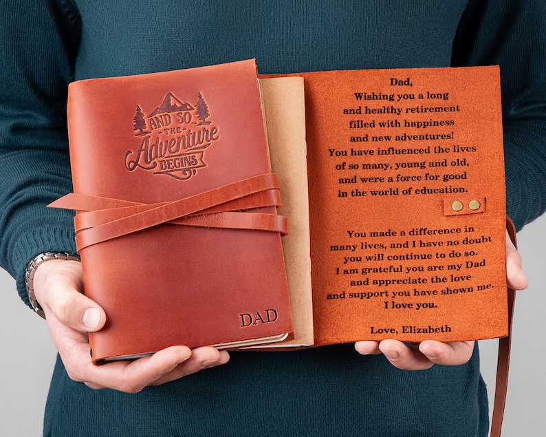 Retirement Gift for Dad Leather Journal for Retired Etsy
