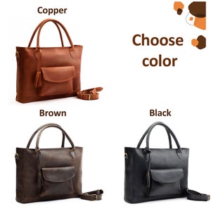 Women leather laptop bag Womens brown leather laptop bag, Leather messenger bag for women, leather womens messenger image 7