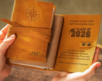 Graduation Gift - Personalized Leather Journal, Graduation Gift for Her, College Graduation Gift for Daughter