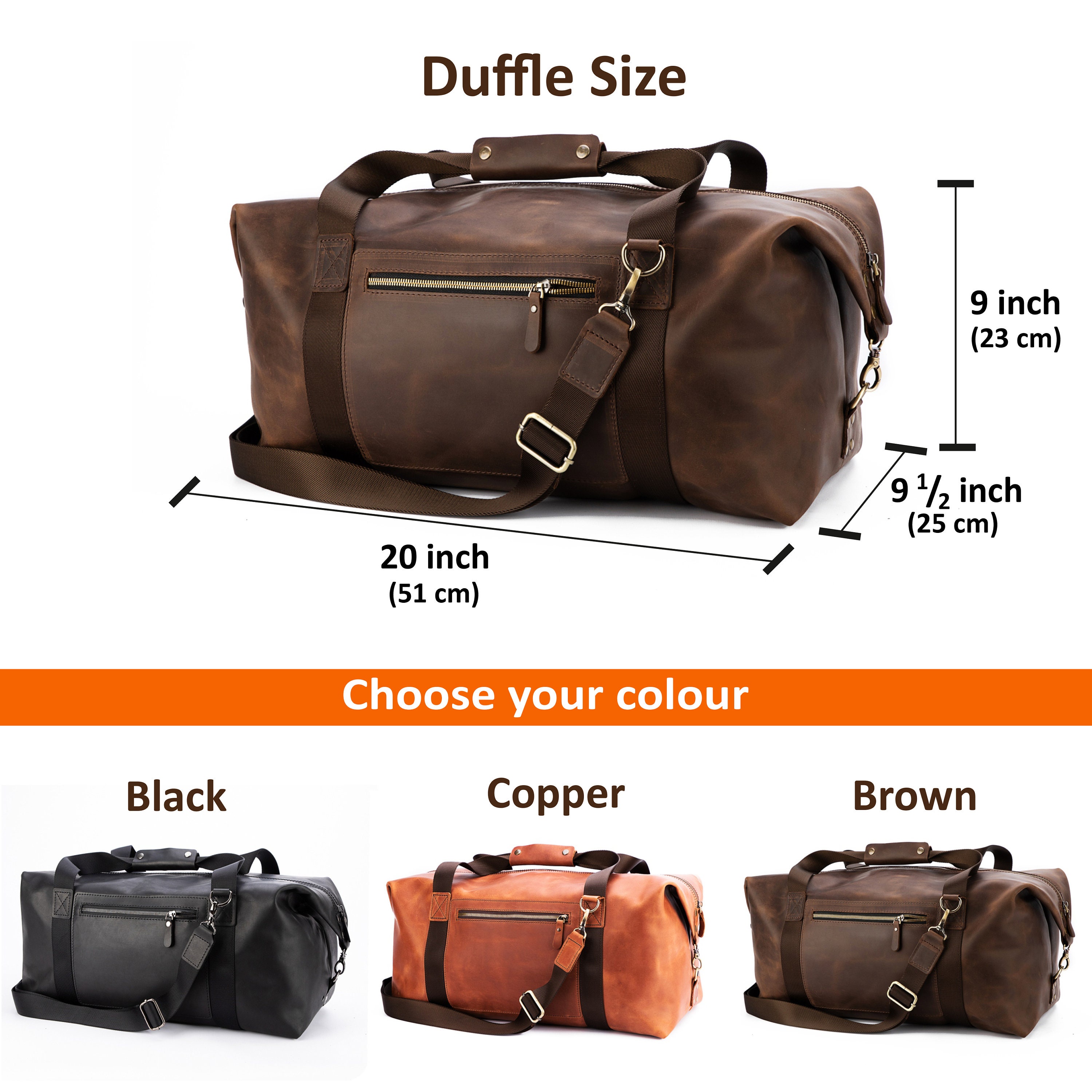 Leather duffle bag men leather weekender Overnight bag men Etsy