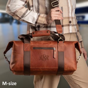Mens duffel bag leather duffle bag, handmade leather weekender bag, personalized leather overnight bag, leather duffel bag men image 12