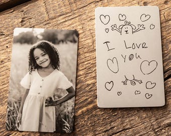 Personalized Wallet Photo Card for Him, Custom Metal Photo Insert, Anniversary Gift for Dad & Husband, Keepsake Gift for Grandpa