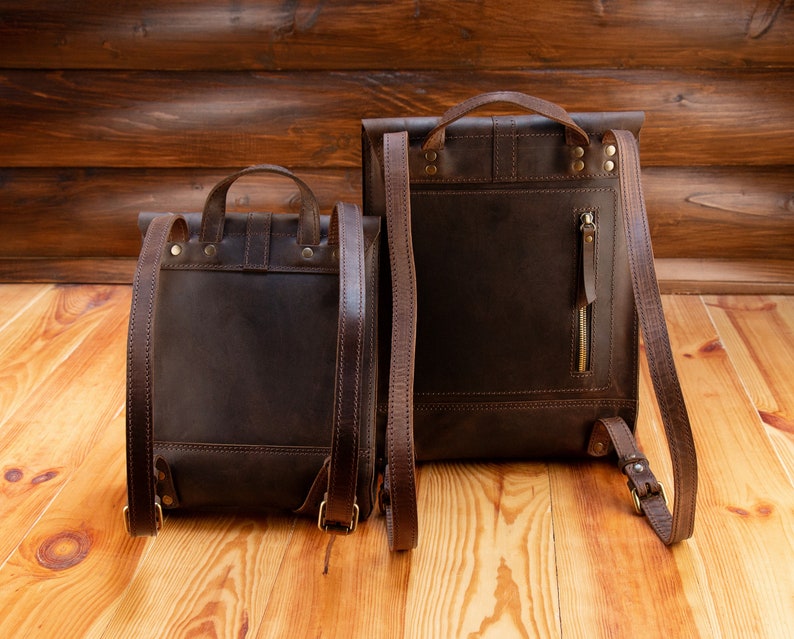 Small leather Backpack purse mini Black leather backpack Etsy