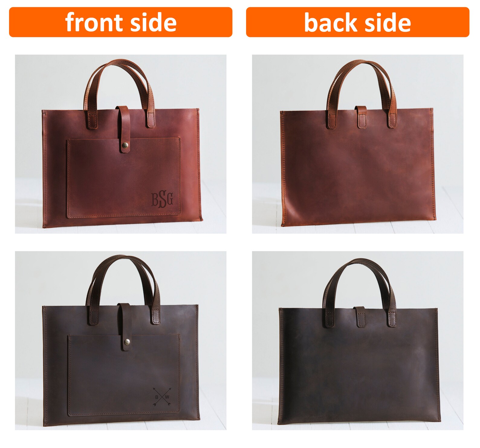 Leather Laptop Sleeve With Pocket for Charger Custom Leather Etsy