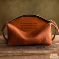 Personalized Leather Shaving Kit for Men: Travel-Ready Toiletry Pouch & Grooming Essentials Organizer product logo