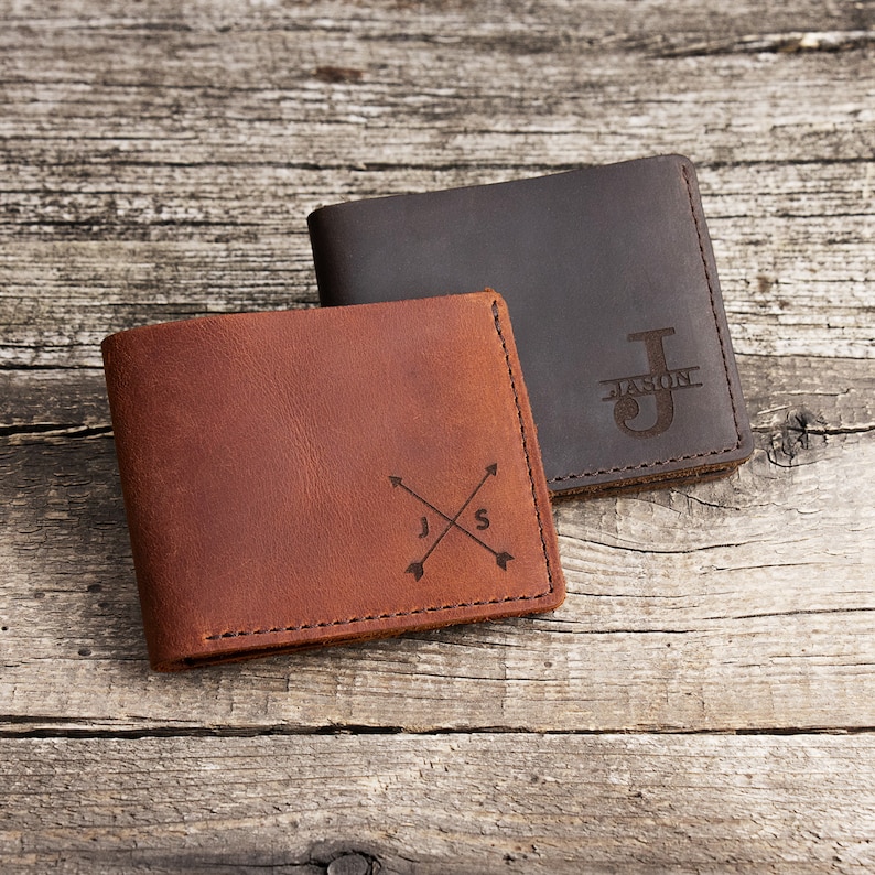 Personalized Leather Wallet for Dad Engraved Leather Wallet Etsy