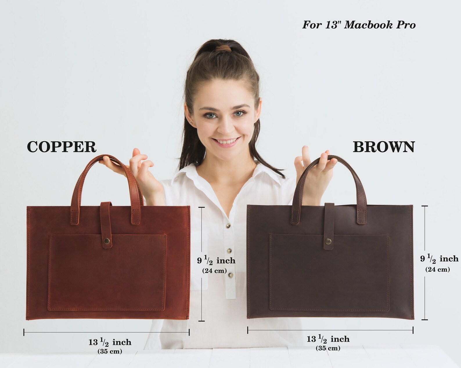 Leather laptop case with handles Custom MacBook Pro 13 case Etsy