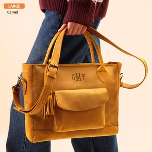 Sac pour ordinateur portable en cuir, cadeau de remise des diplômes pour fille, cadeau personnalisé pour femme, sac à main en cuir, cadeau de maman, bandoulière en cuir