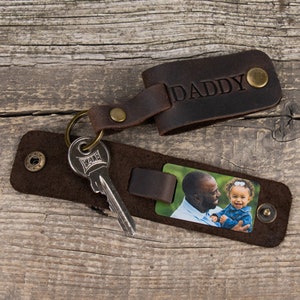 Personalized daddy photo keychain, gift for daddy, personal new daddy keychain, personalised gift for daddy, father's day gift