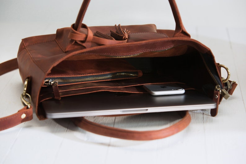 Womens Leather Computer Bag Computer Tote for Women Womens Etsy