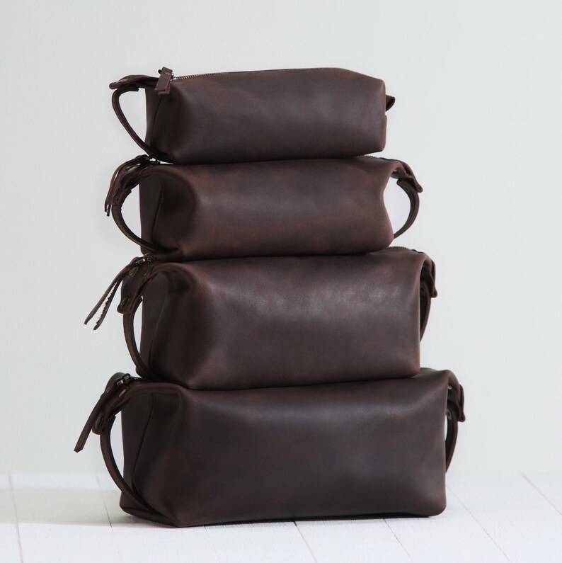 Leather toiletries bag for men Mens toiletry bag personalized Etsy