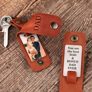 First Time Dad Gift Custom Photo Keychain, 1st Fathers Day Keychain, New Dad Gift, Gifts for Dad image 2