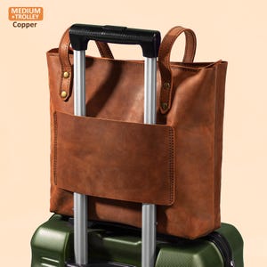 Fourre-tout de voyage en cuir avec pochette pour femme, sac de voyage en cuir pour femme, fourre-tout en cuir avec pochette et pochette pour femme, sac à roulettes pour femme d'affaires