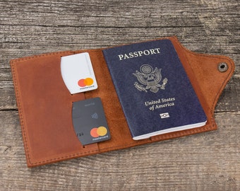 Mens passport holder personalized, genuine leather passport wallet, custom passport holder, personalized leather passport wallet for men