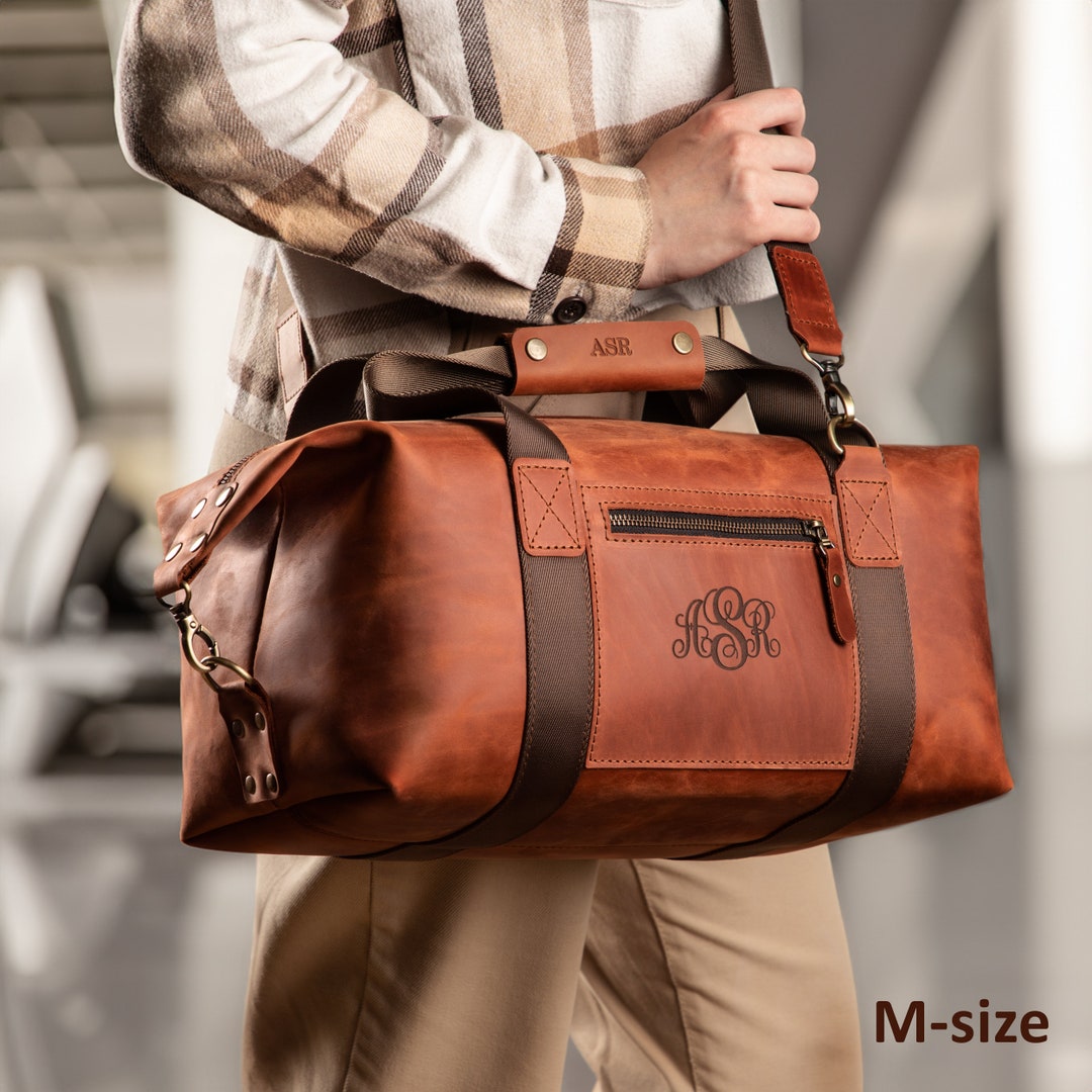 Handmade Leather Duffle Bag for Men, Genuine Leather Duffle Bag
