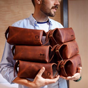 LOT de 6 garçons d'honneur ou seulement 1 proposition de garçons d'honneur trousse de toilette pour homme, cadeau de garçon d'honneur, trousse en cuir, sac cadeau de marié, cadeau de témoin