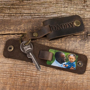 Personalized daddy photo keychain, gift for daddy, personal new daddy keychain, personalised gift for daddy, father&#39;s day gift