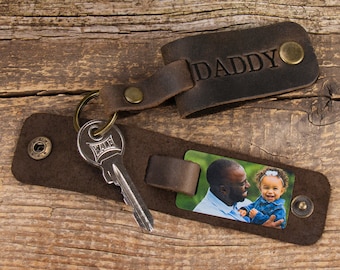Personalized daddy photo keychain, gift for daddy, personal new daddy keychain, personalised gift for daddy, father's day gift