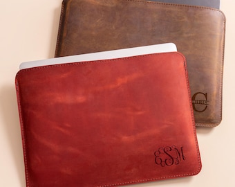 Personalized leather laptop sleeve for Macbook Pro 15, Macbook air leather laptop case, Laptop case for MacBook Pro 13 inch