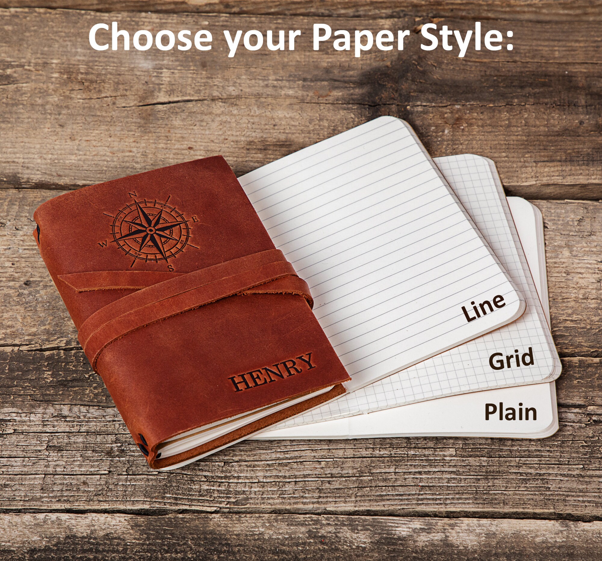 Personalized leather journal for women 3rd anniversary Etsy